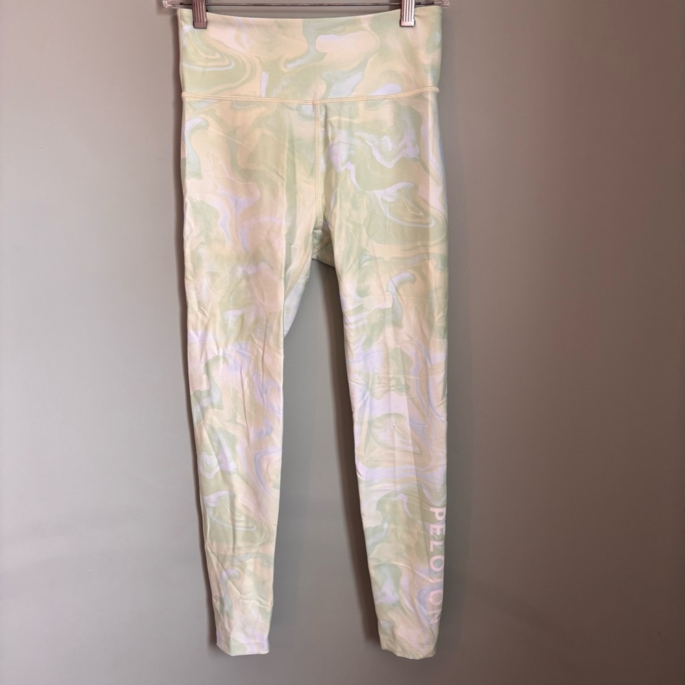 Peloton Marble Print Spellout Spin Workout Leggings